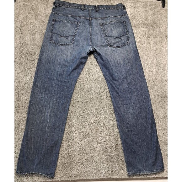 Gap Jeans Mens Sz 38x32 Straight Leg Denim Blue Stretch Distressed Original Fit - Picture 10 of 14